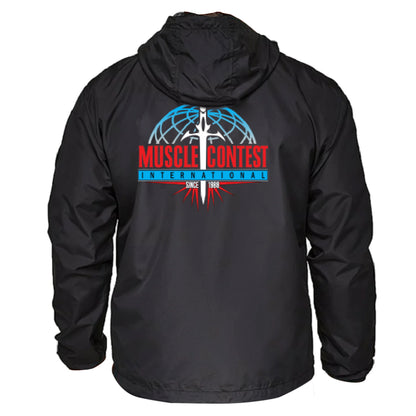 Muscle Contest Embroidered Black Windbreaker