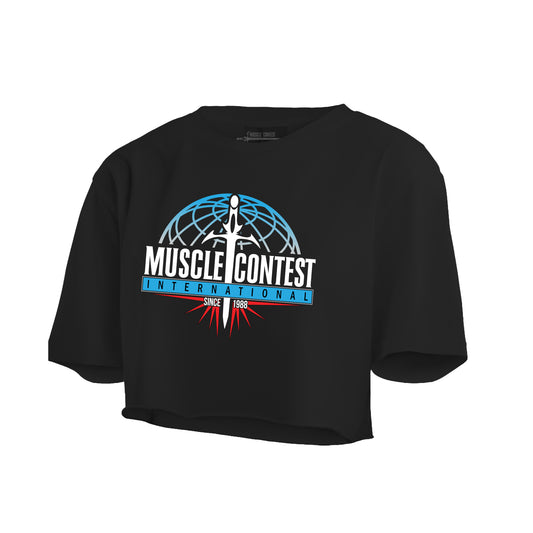 Muscle Contest Black Crop Top