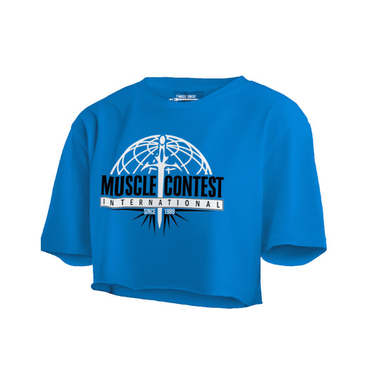 Muscle Contest Baby Blue Crop Top